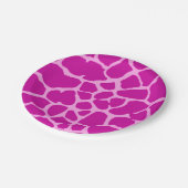 Rosa Giraffe Glamour Pappteller (Schrägansicht)