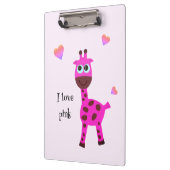 Rosa Giraffe Klemmbrett (Links)