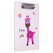 Rosa Giraffe Klemmbrett (Rechts)
