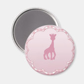 Rosa Giraffe Magnet (Vorderseite/Rückseite)