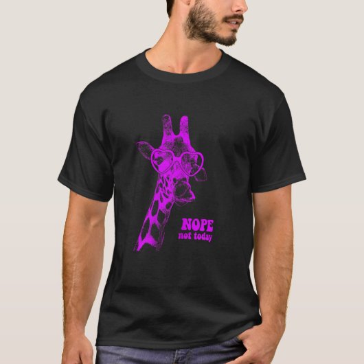 Rosa Giraffe mit Herzbrille T-Shirt (Vorderseite)