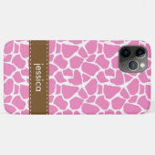 Rosa Giraffe-Muster Case-Mate iPhone Hülle (Rückseite (Horizontal))
