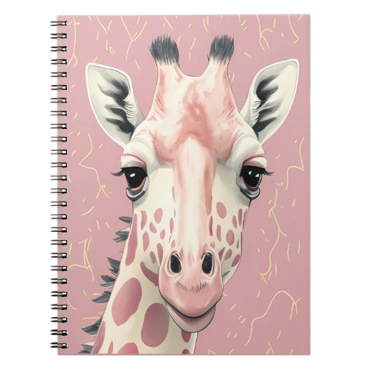 Rosa Giraffe-Notebook Notizblock (Vorderseite)