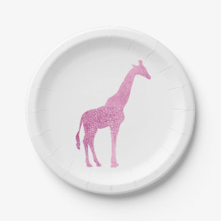 Rosa Giraffe Pappteller