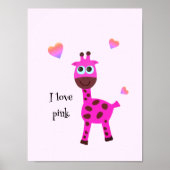 Rosa Giraffe Poster (Vorne)