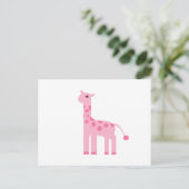Rosa Giraffe Postkarte (Stehend Vorderseite)