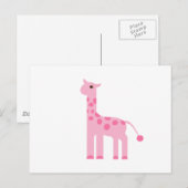 Rosa Giraffe Postkarte (Vorne/Hinten)