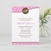 Rosa Giraffe Print Birthday Einladung (Stehend Vorderseite)