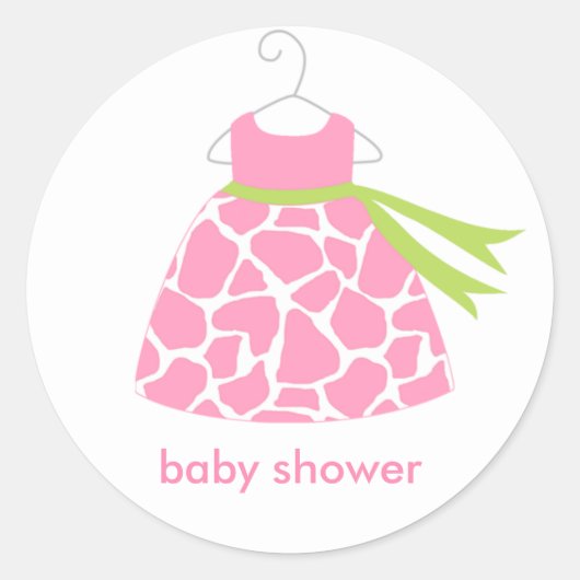 Rosa Giraffe Print Dress Stickers (Vorderseite)