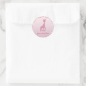 Rosa Giraffe Runder Aufkleber (Tasche)