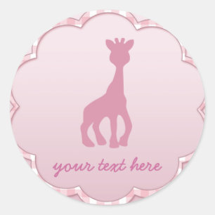 Rosa Giraffe Runder Aufkleber