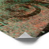 Rosa Giraffen Damask Art Poster (Ecke)