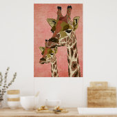 Rosa Giraffen Pink Art Poster (Küche)