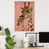 Rosa Giraffen Pink Art Poster (Heimbüro)
