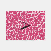 Rosa Giraffenprint Monogramm Fleecedecke (Vorderseite (Horizontal))