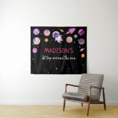 Rosa Girl Astronaut Weltraum Geburtstagsgrunst Wandteppich (Beispiel (Horizontal))