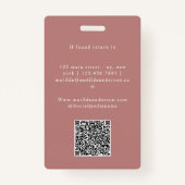 Rosa Girl Rose Gold modern stilvoll Ausweis (Rückseite)