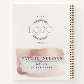 Rosa Girl Rose Gold modern stilvoll Ihr Logo Notizblock (Rückseite)