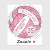 Rosa Girl-Volleyball-Team Farben Aufkleber (Blatt)