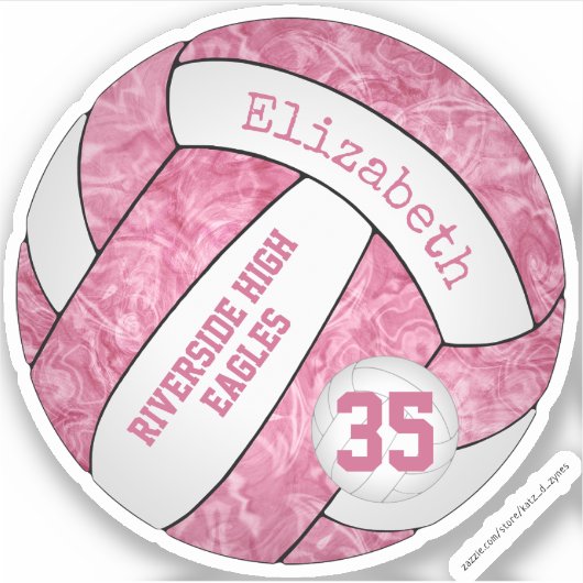 Rosa Girl-Volleyball-Team Farben Aufkleber (Vorderseite)