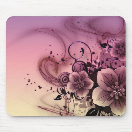 Rosa Girlie Blume Mousepad (Vorne)