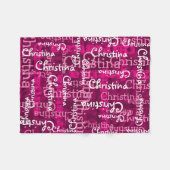 Rosa Girl's Allover Name Collage Personalisiert Fleecedecke