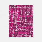 Rosa Girl's Allover Name Collage Personalisiert Fleecedecke (Vorderseite)