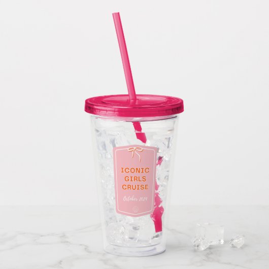 Rosa Girls Cruise Cup Acryltrinkbecher (Vorderseite Ice)