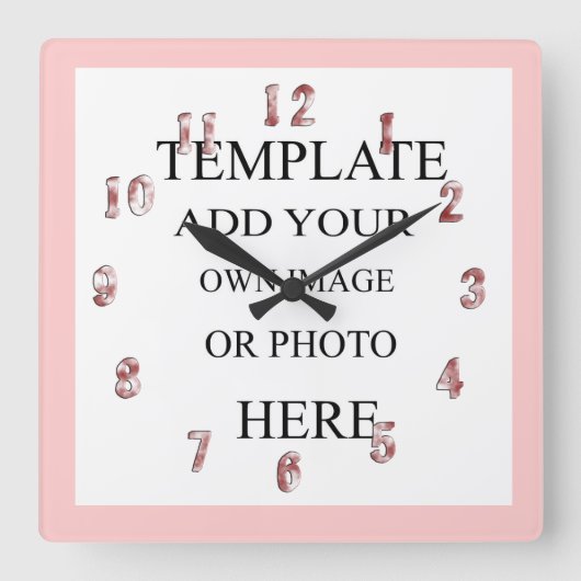 Rosa Girls Foto Decke Wand Uhr Personalisiert (Vorderseite)