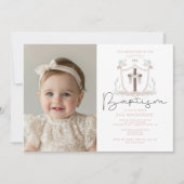 Rosa Girls Foto erste Taufveranstaltung Einladung (Vorderseite)