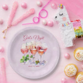 Rosa Girls Night Wine Pappteller (Party)