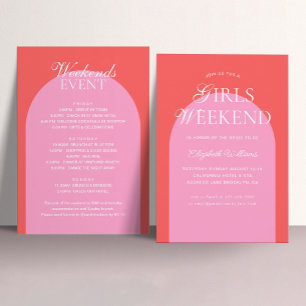 Rosa Girls Weekend Junggeselinnen-Abschied Einladung