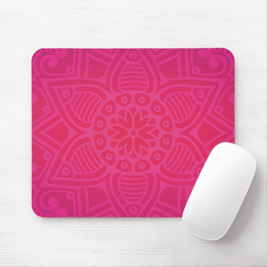 Rosa Girly Boho Blumen-Entwurf Mousepad (Mit Mouse)