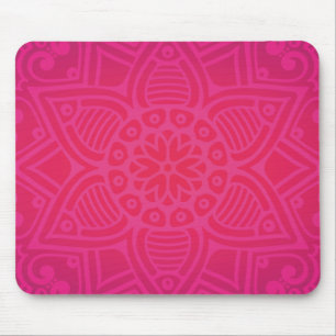 Rosa Girly Boho Blumen-Entwurf Mousepad