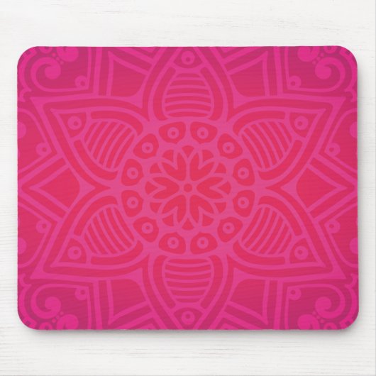 Rosa Girly Boho Blumen-Entwurf Mousepad (Vorne)