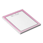 Rosa Girly Elegant mit Namen Notizblock (angewinkelt)