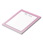 Rosa Girly Elegant mit Namen Notizblock (Rotiert)