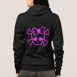 Rosa girly emo Schädel mit Bogenname Jugendhoodie Hoodie