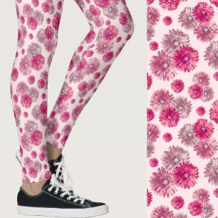 Rosa girly Gerbera-Muster Leggings