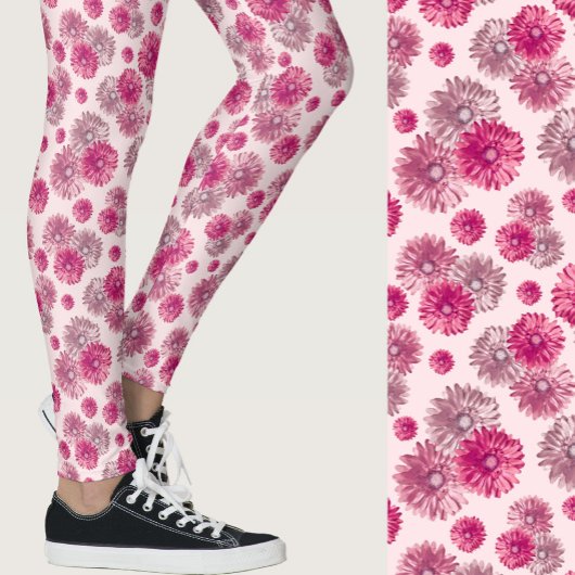 Rosa girly Gerbera-Muster Leggings