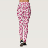 Rosa girly Gerbera-Muster Leggings (Rückseite)
