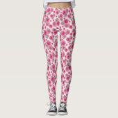 Rosa girly Gerbera-Muster Leggings (Vorderseite)