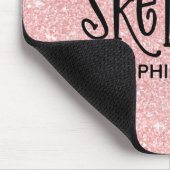 Rosa Girly Glitzer Artist Mousepad (Ecke)