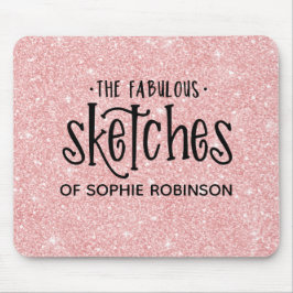 Rosa Girly Glitzer Artist Mousepad