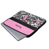 Rosa Girly Monogramm-Laptop-Kasten Laptopschutzhülle (Vorne Knopf)