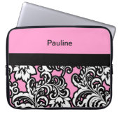 Rosa Girly Monogramm-Laptop-Kasten Laptopschutzhülle (Vorderseite)