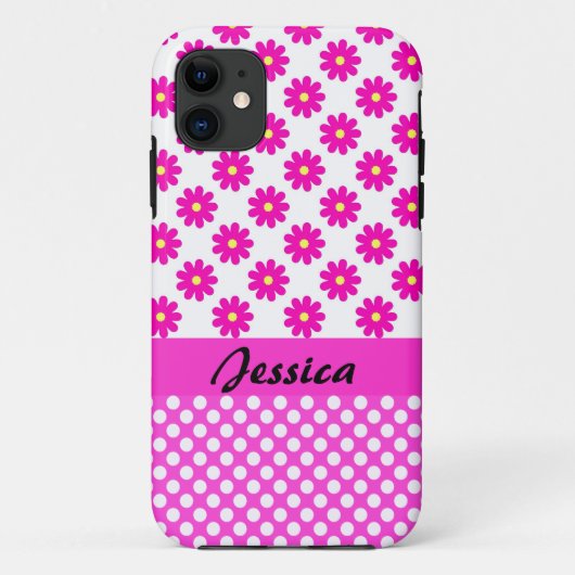 Rosa Girly Namenskinder Case-Mate iPhone Hülle (Rückseite)