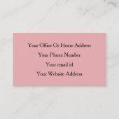 Rosa Girly Niedliche Klasse Elegante Visitenkarte (Rückseite)