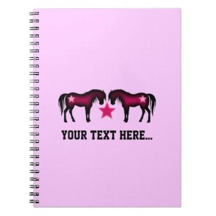 Rosa Girly personalisiertes Pferd Notizblock