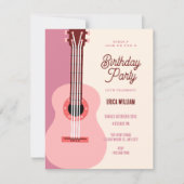 Rosa Gitarre Einladung (Vorderseite)